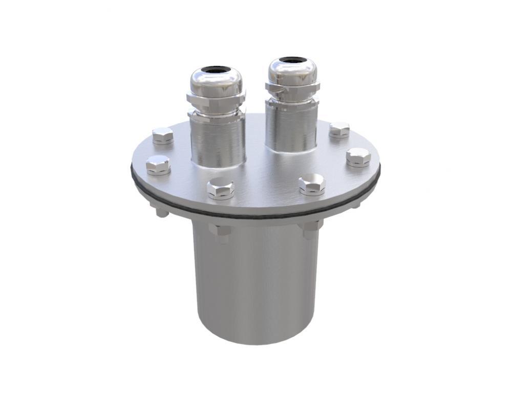 Подводный кабельный ввод 2х(11-6мм), 2”ВР, нерж.сталь