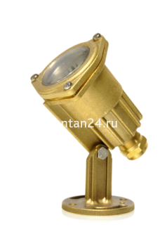 Dichroic lightfixture, 1 диод, 38°, 12V.AC, 6W, LED теплый свет, латунь