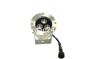 Подводный светодиодный прожектор (LED) 3 диода, 25°, 12V.DC-RGB Подводный светодиодный прожектор (LED) 3 диода, 25°, 12V.DC-RGB