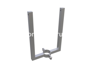 Кронштейн для двух светильников, нержавеющая сталь 200x80 мм + хомут
